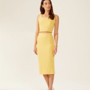 Ribbed midi skirt and tank set